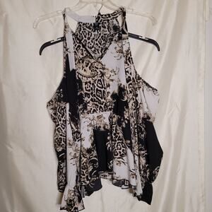 Shein Black and White Off-the-Shoulder Blouse - 3XL